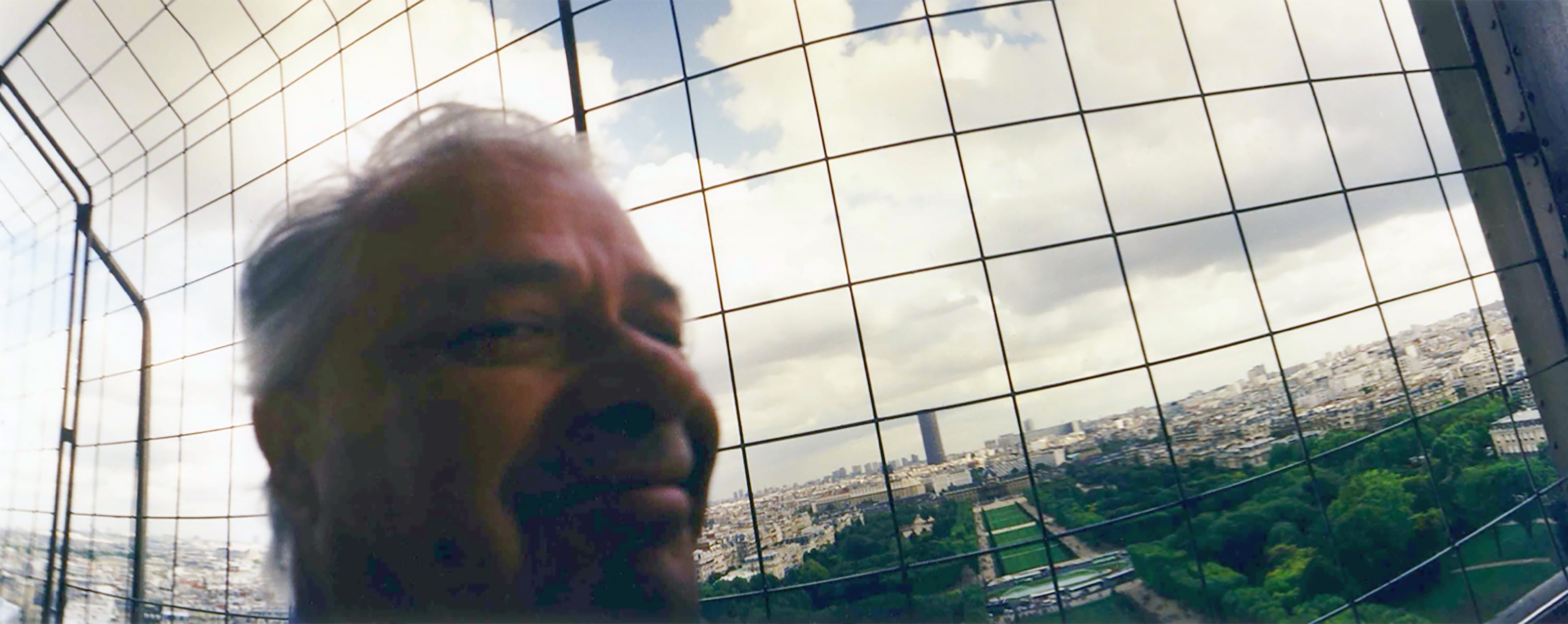 [Untitled] JC’s head, on top of Eiffel Tower, self-portrait